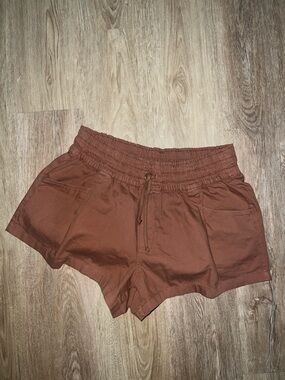 aerie Boho Brown Drawstring Smocked Waist Shorts